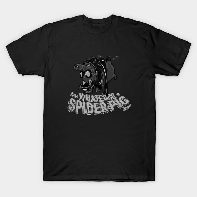 Spiderpig NOIR T-Shirt by poopsmoothie